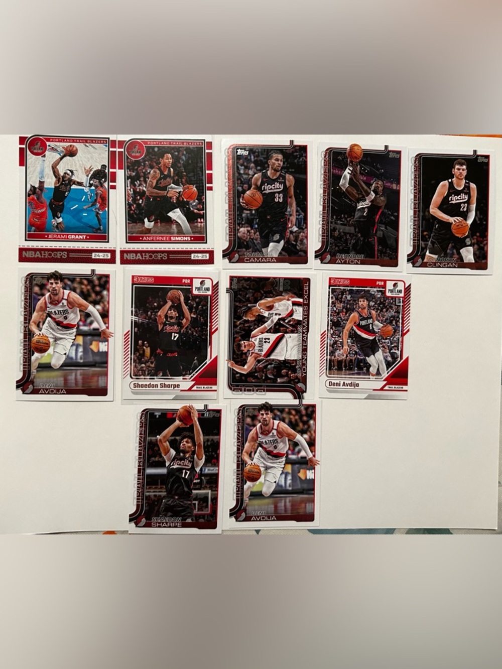 Lot 15 Portland Trailblazers nba basketball cards collection